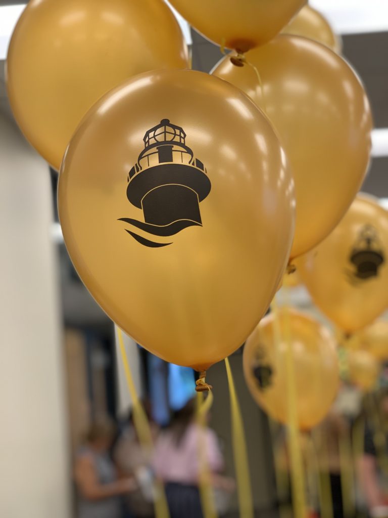 Balloon filled with facts about Lighthouse for the Blind & Low Vision Click to Enlarge